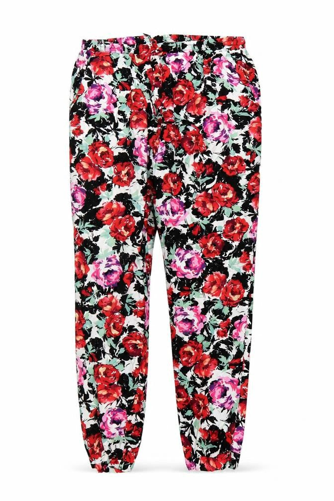 blue chameleon Womens Multicoloured Floral  Trousers  Size 10 L24 in