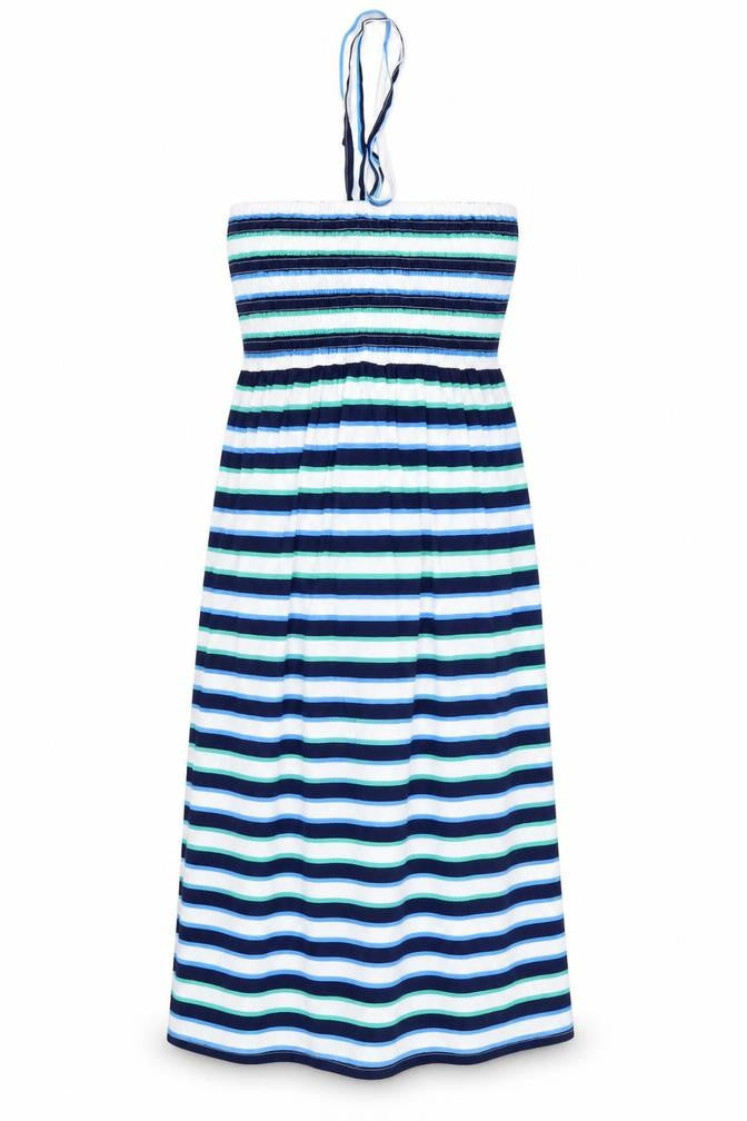 Front view of BHS women’s multicoloured striped maxi, size M