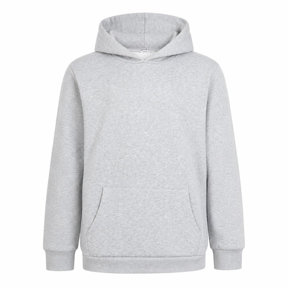 Front view of SHEIN girls’ grey pullover hoodie, size 11-12, years