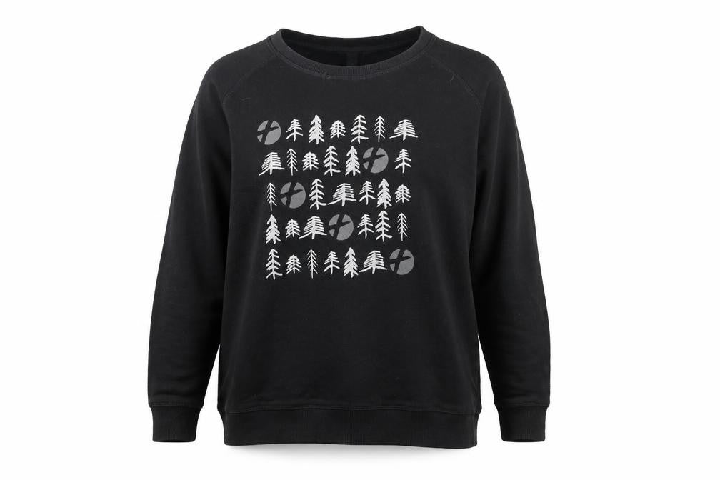 Front view of Earth Positive women’s black jumper, size XL