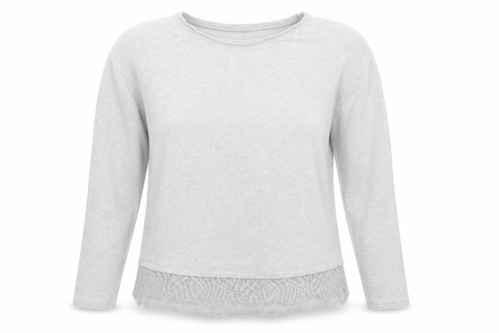 Front view of F&F women’s grey jumper, size UK 14