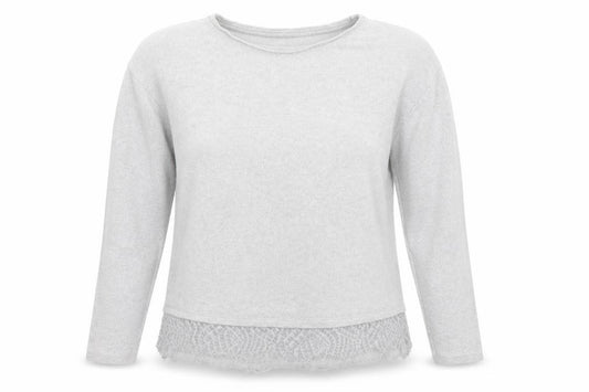 Front view of F&F women’s grey jumper, size UK 14