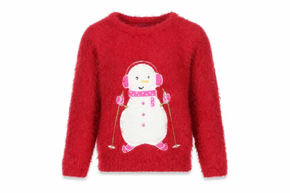Front view of Lupilu girls’ red jumper, size 2-3, years