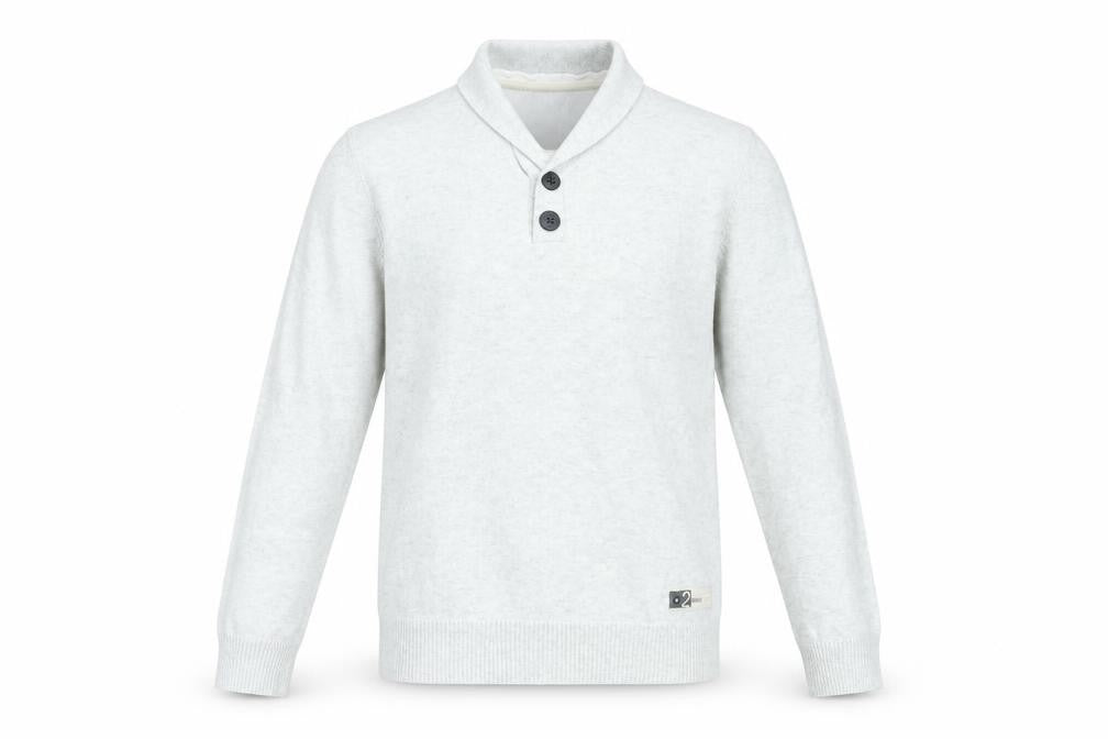 Front view of Peacocks men’s grey jumper, size M