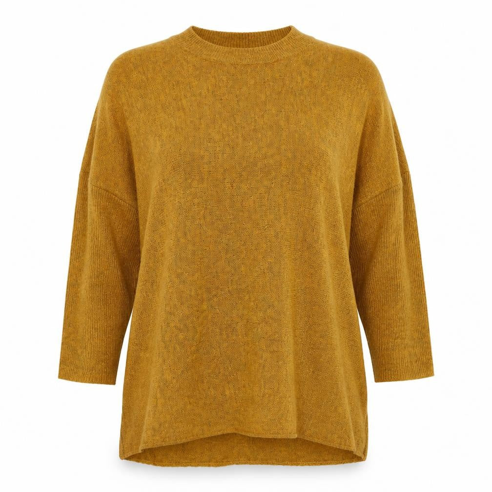 Front view of H&M women’s yellow jumper, size M