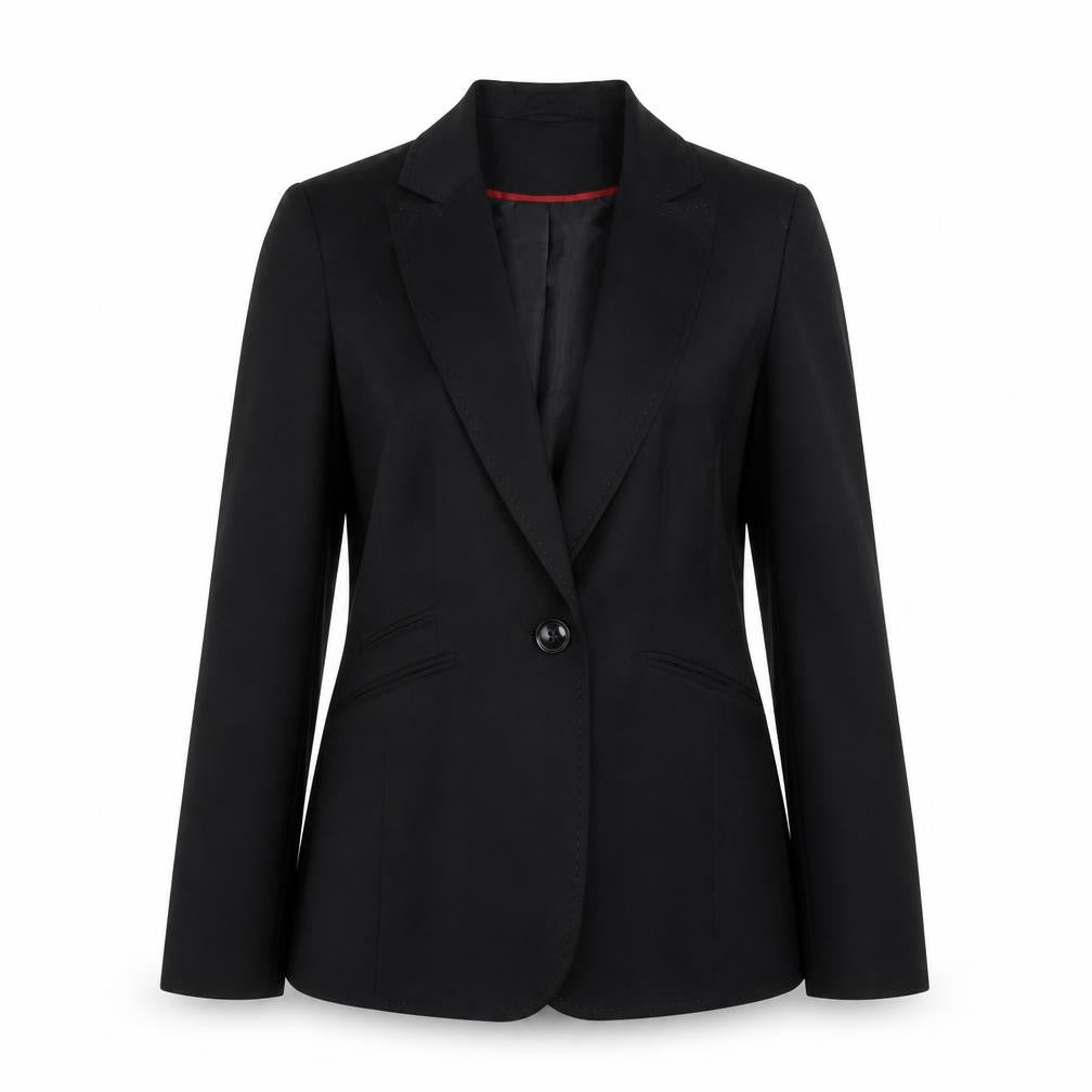 Front view of BHS women’s black jacket, size UK 10