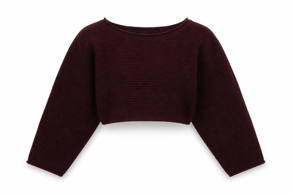 Front view of Topshop women’s purple jumper, size UK 6