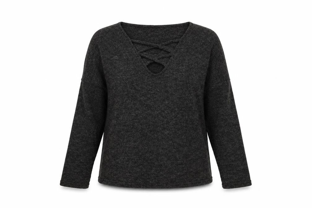 Front view of Preworn women’s black jumper, size M