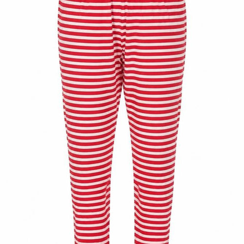 Christmas Womens White Striped  Sweatpants Trousers Size 8 L24 in