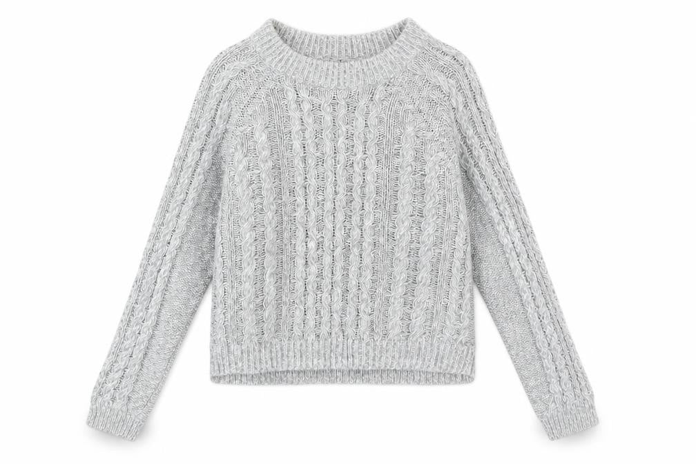 Front view of H&M women’s grey jumper, size S