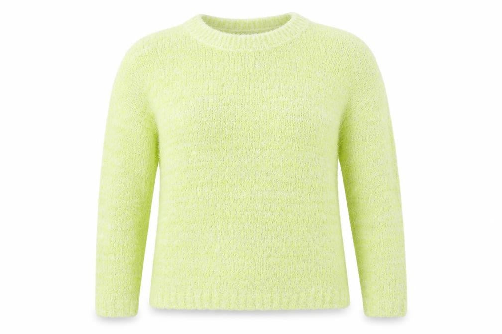 Front view of Primark women’s yellow jumper, size UK 12