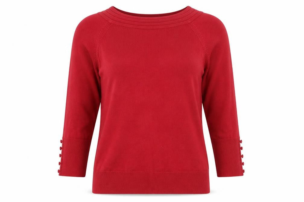 Front view of Marks & Spencer women’s pink jumper, size UK 12