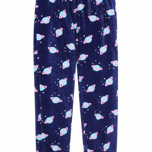 M&Co Girls Blue Geometric   Pyjama Pants Size 11 Years  - Space