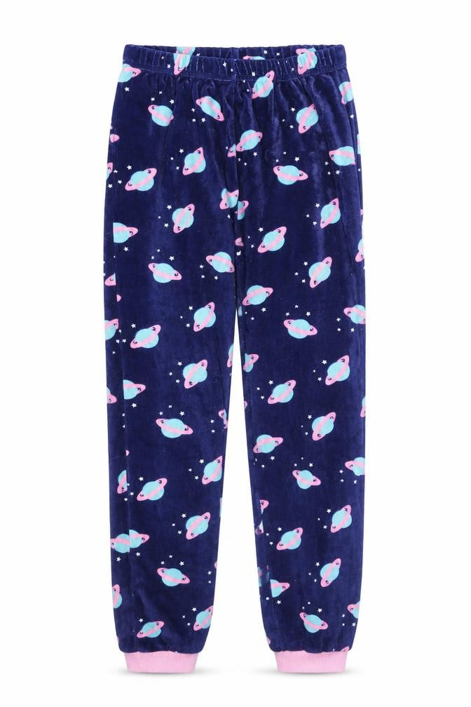 M&Co Girls Blue Geometric   Pyjama Pants Size 11 Years  - Space