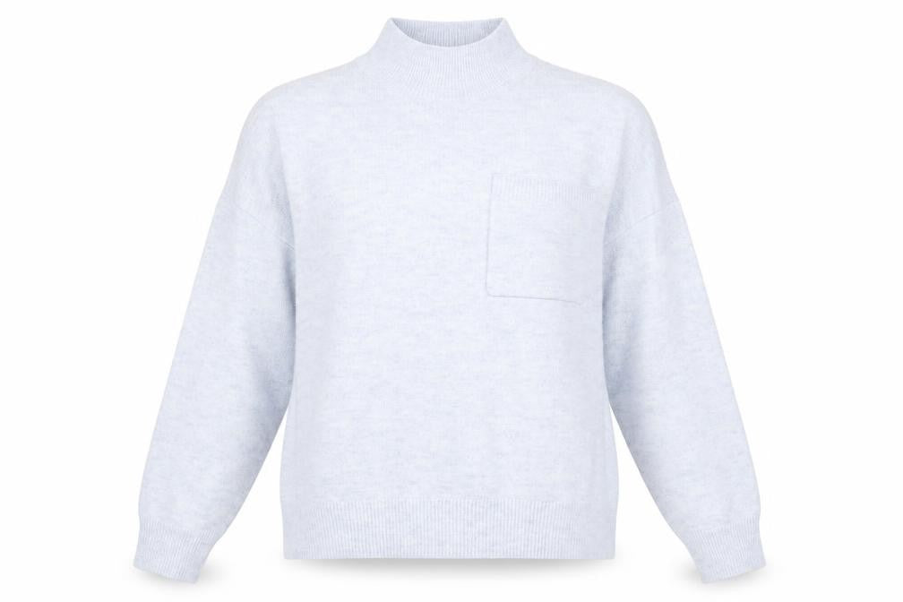 Front view of F&F women’s blue jumper, size UK 14