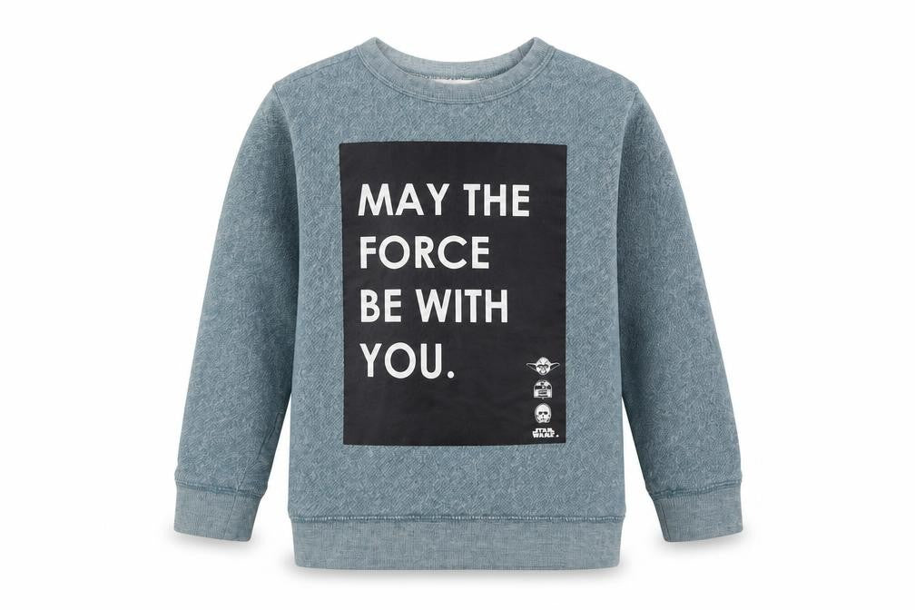 Front view of H&M boys’ green pullover sweatshirt, size 5, years