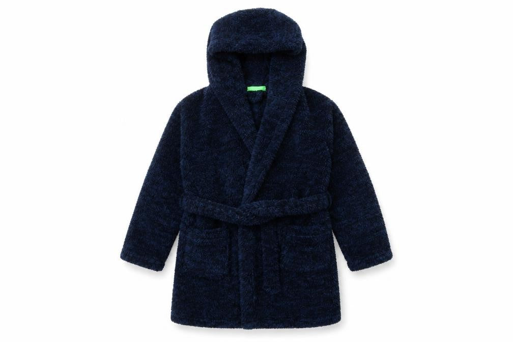 Front view of Matalan boys’ blue solid robe, size 8, years