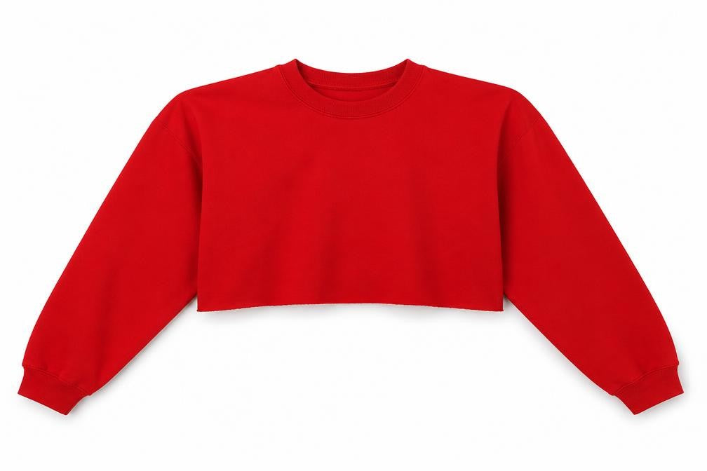 Front view of PRETTYLITTLETHING women’s red pullover sweatshirt, size M