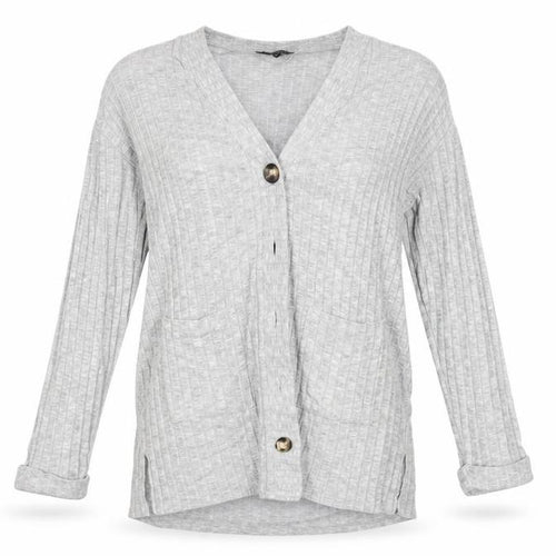 Dorothy Perkins Womens Grey Striped  Cardigan Jumper Size L