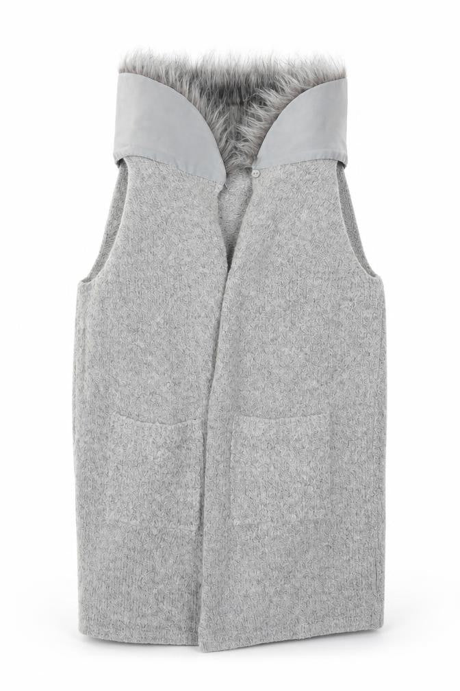 Front view of Primark girls’ grey wrap jumper, size 8-9, years