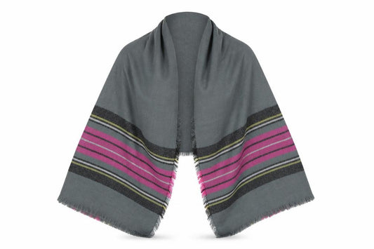 Front view of Preworn women’s multicoloured striped shawl/wrap