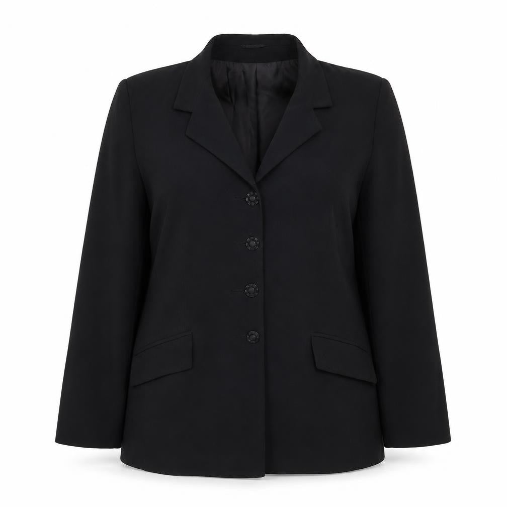 Front view of Select women’s black jacket suit jacket, size UK 14