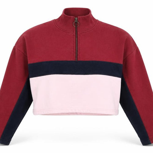 Wednesday's Girl Womens Red Striped  Pullover Sweatshirt Size M  - Pink and Blue