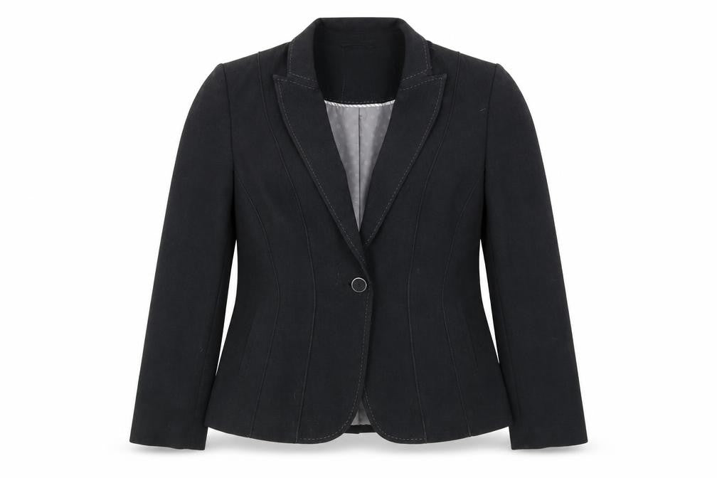 Front view of Marks & Spencer women’s grey jacket suit jacket, size UK 14