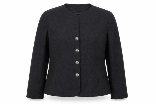 Front view of Principles women’s grey jacket, size UK 14