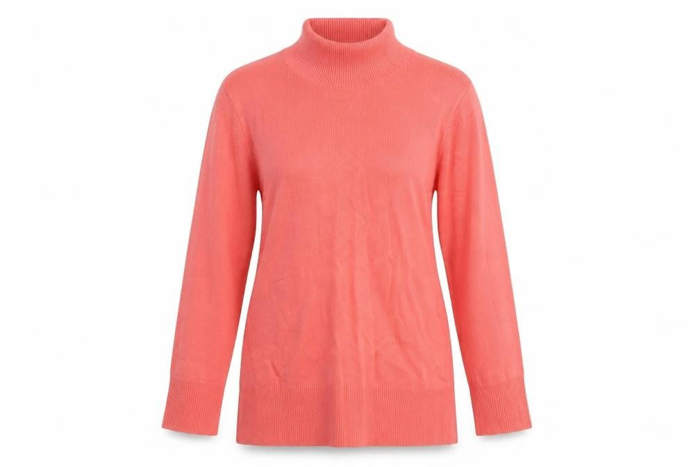 Front view of EA women’s pink knit jumper, size M