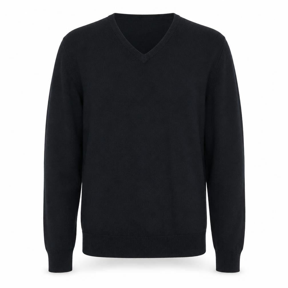 Front view of Cedarwood State men’s blue knit jumper, size S