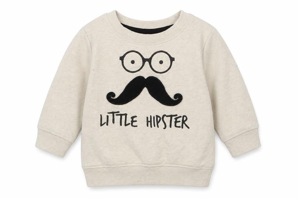 Front view of Next boys’ beige jumper, size 3-6, months