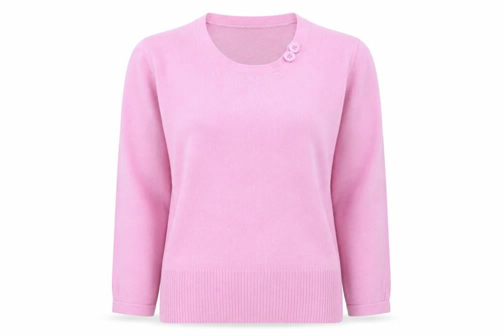 Front view of Ann Marie women’s pink jumper, size L