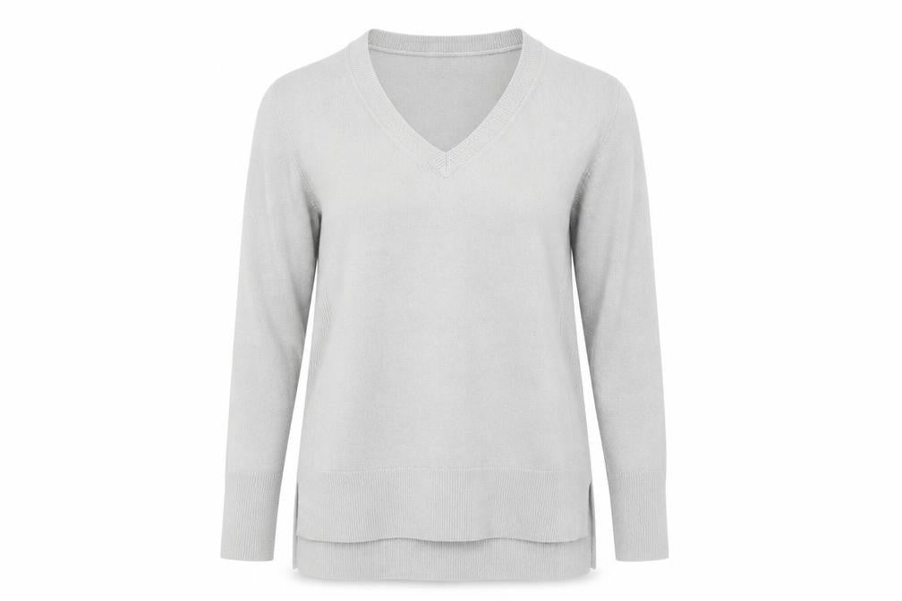 Front view of Primark women’s grey pullover sweatshirt, size UK 10