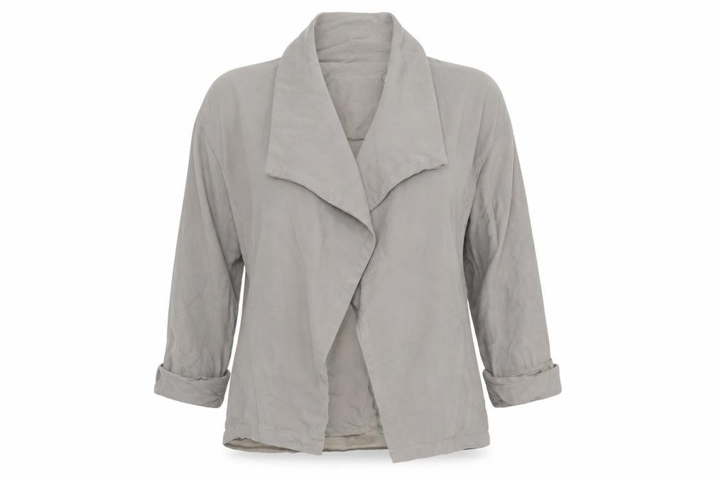 Front view of New Look women’s beige wrap jumper, size UK 14
