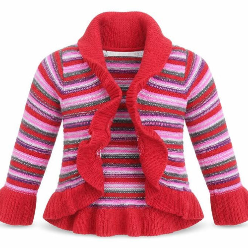 M&S Girls Multicoloured Striped  Cardigan Jumper Size 9-12 Months