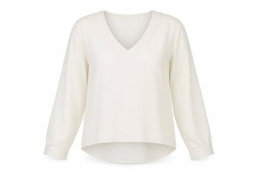 Front view of Atmosphere women’s ivory basic blouse, size UK 12
