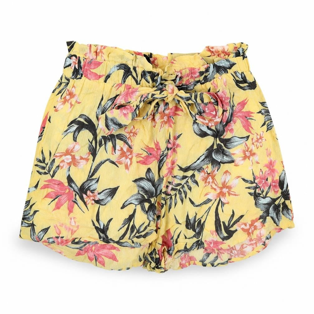 Divided Womens Yellow Floral  Hot Pants Shorts Size 6