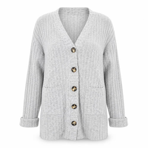 Dorothy Perkins Womens Grey  Knit Cardigan Jumper Size M