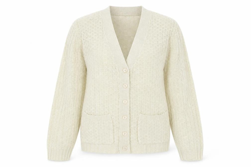 Damart Womens Ivory  Knit Cardigan Jumper Size 10