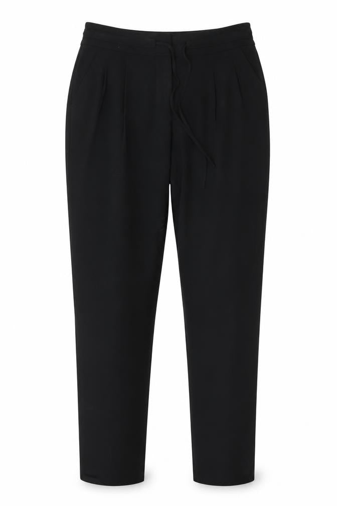 Front view of Next women’s black trousers, size UK 6, 27-inch leg