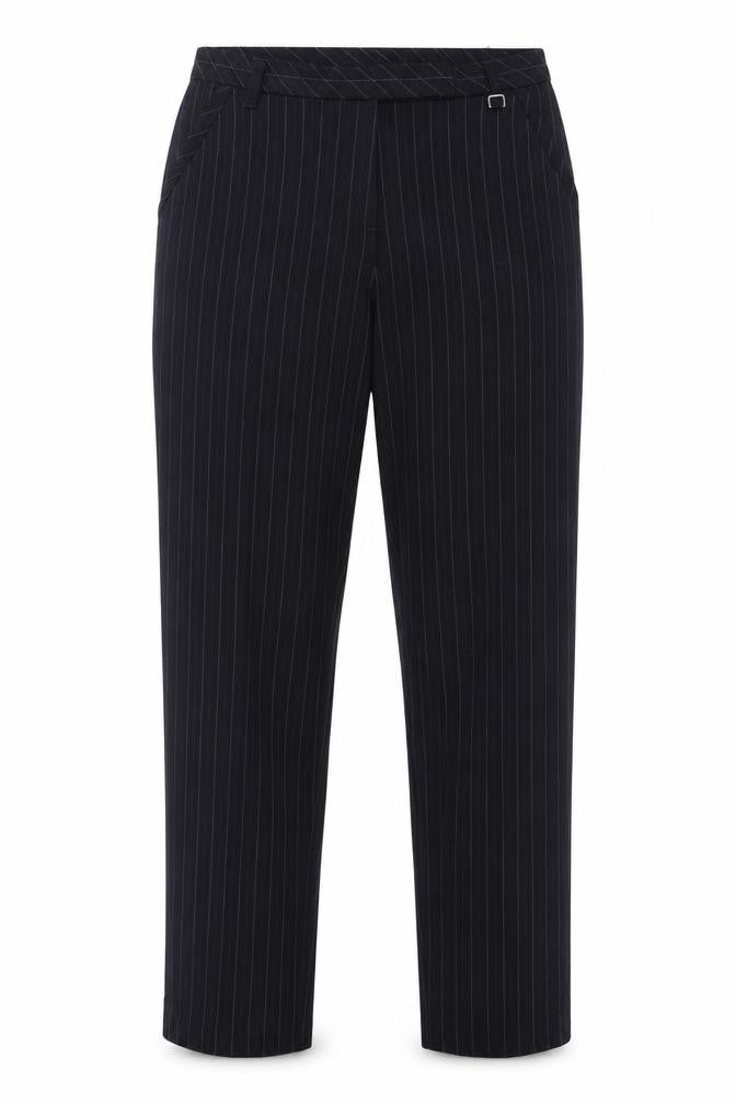 Front view of Marks & Spencer women’s blue trousers, size UK 10, 29-inch leg