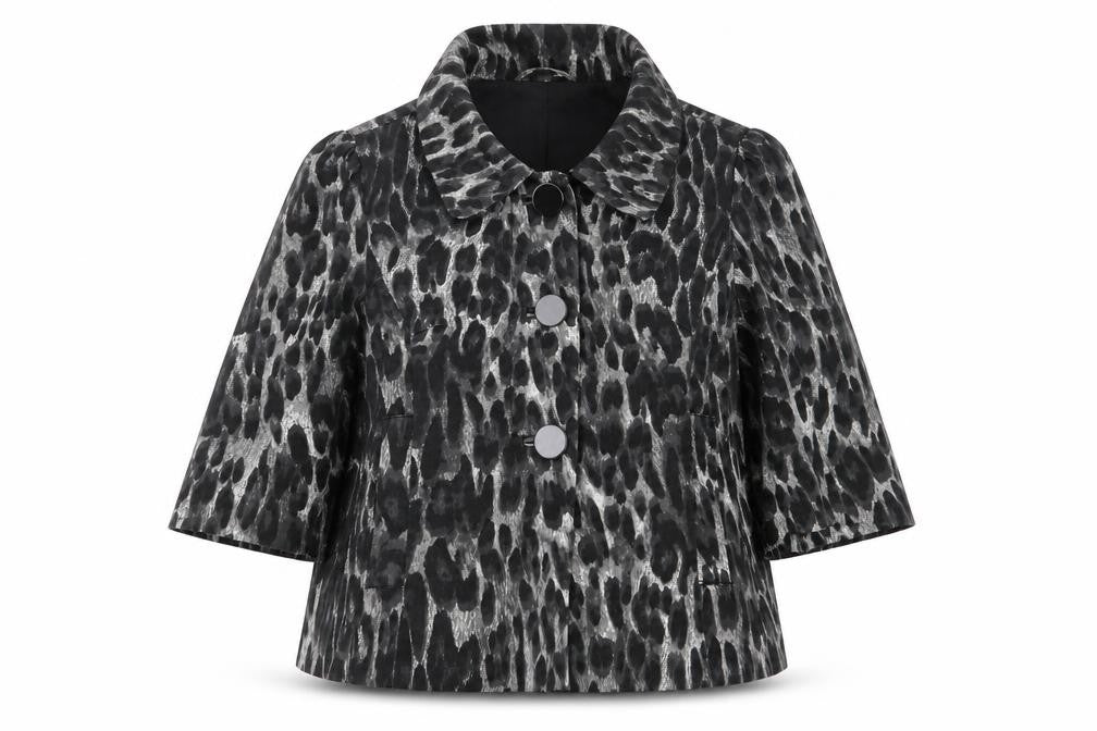 Front view of Primark women’s multicoloured geometric overcoat coat, size UK 14