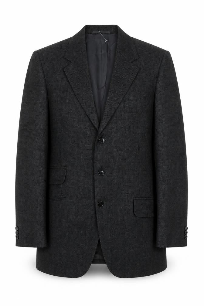 Front view of Punjab house men’s black jacket blazer, size 42
