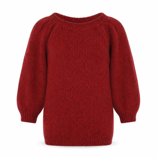 Front view of ASOS women’s red jumper, size UK 10