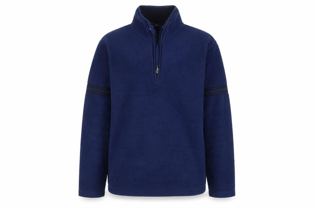 Front view of Cutting Edge men’s blue jumper, size S
