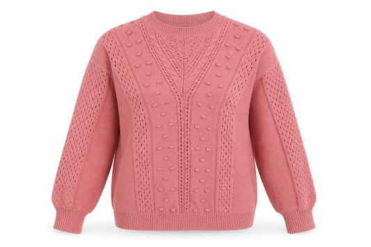 Front view of Principles women’s pink knit jumper, size UK 14
