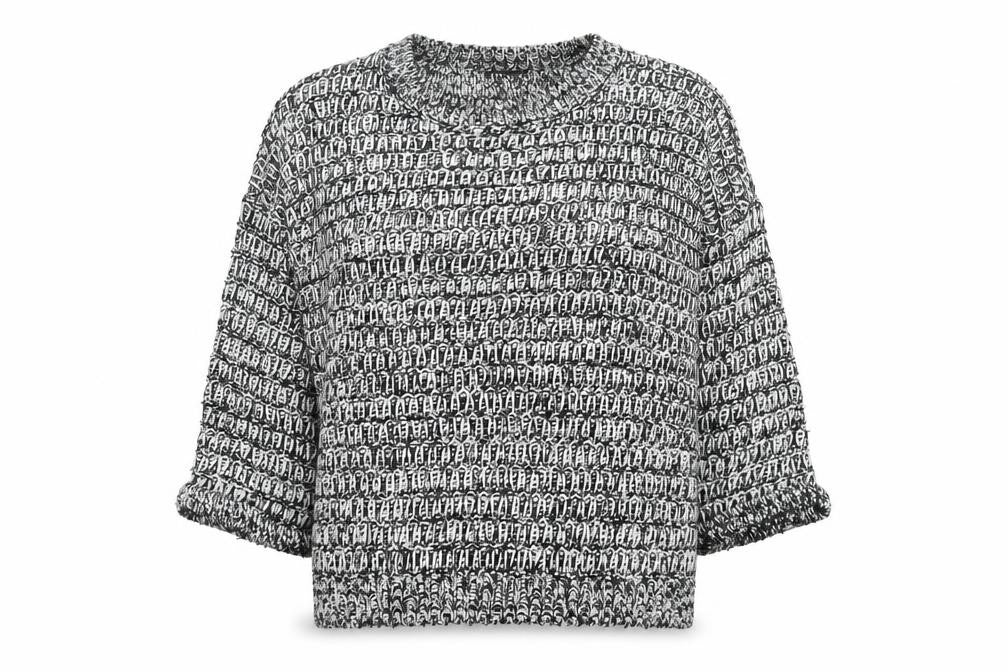 Front view of Topshop women’s black knit jumper, size UK 8