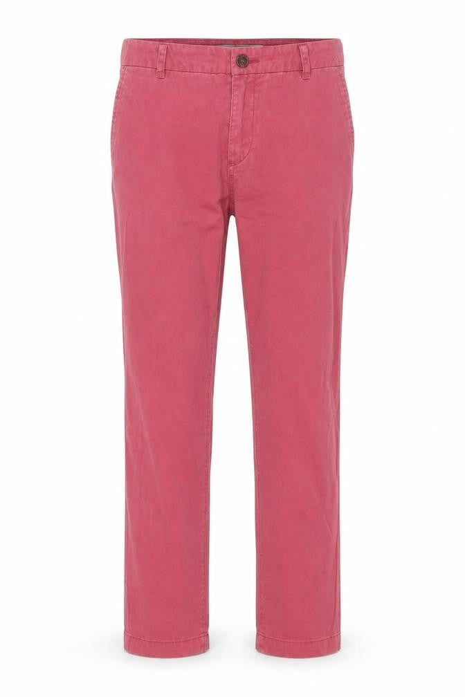 Front view of H&M women’s pink chino trousers, size UK 8, 27-inch leg