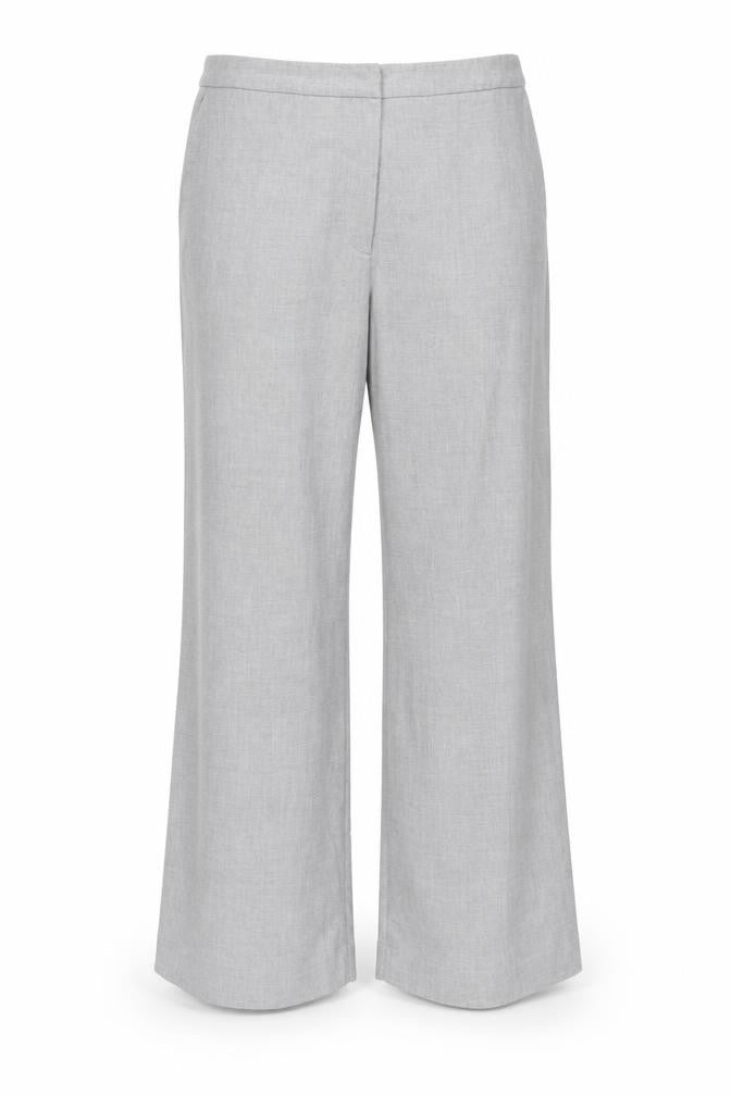 Front view of New Look women’s grey trousers, size UK 18, 29-inch leg